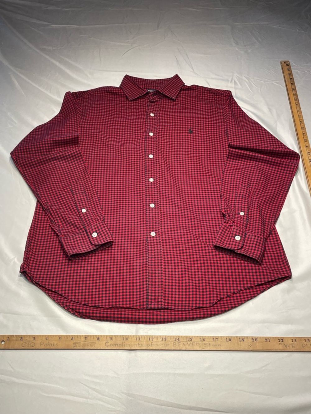 Ralph Lauren size large Red and Black Gingham Button-Down Shirt